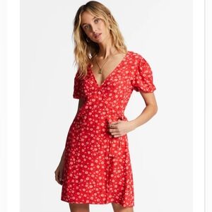 Billabong Red Floral Mini Dress